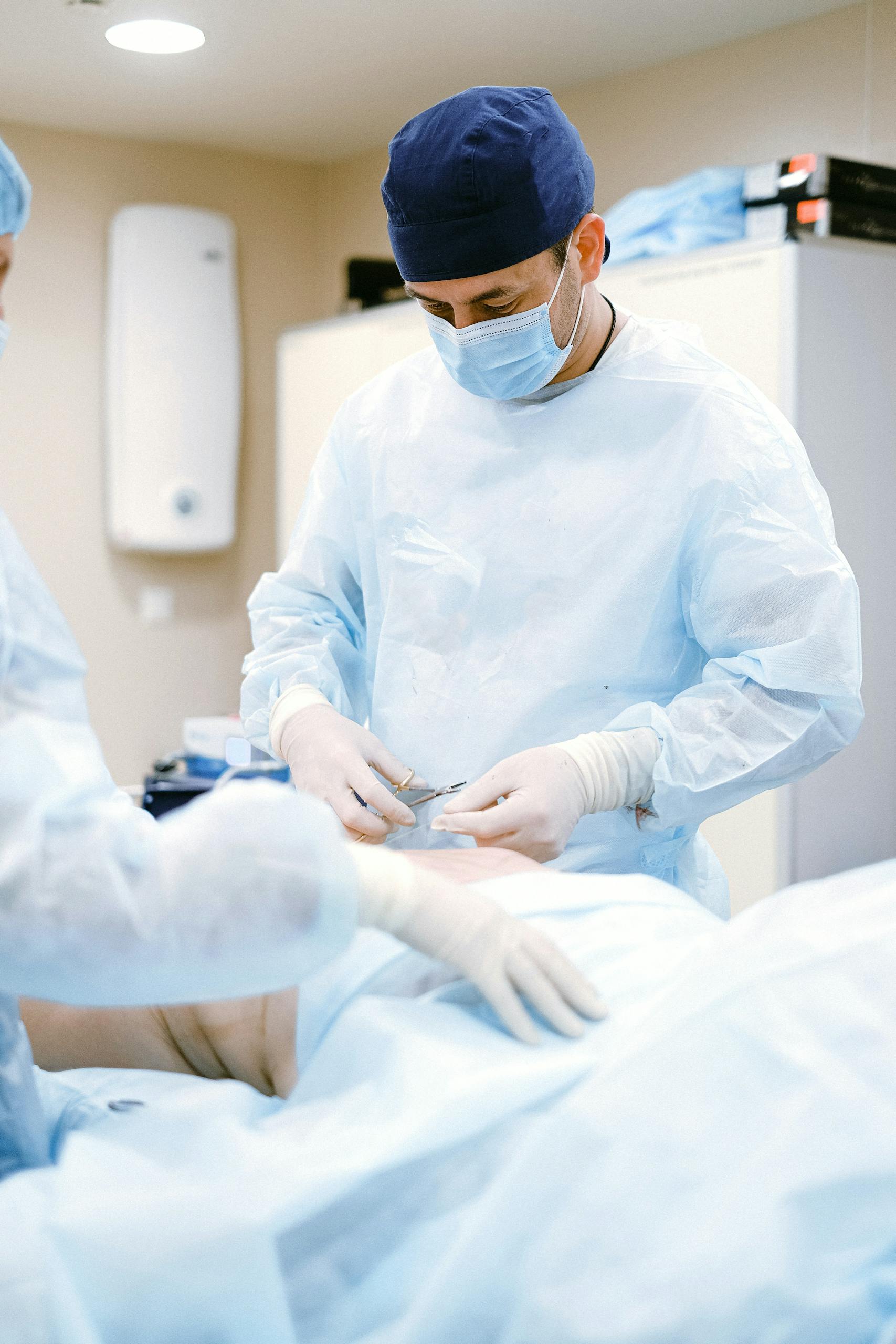 Male Doctor in Blue Scrub Suit